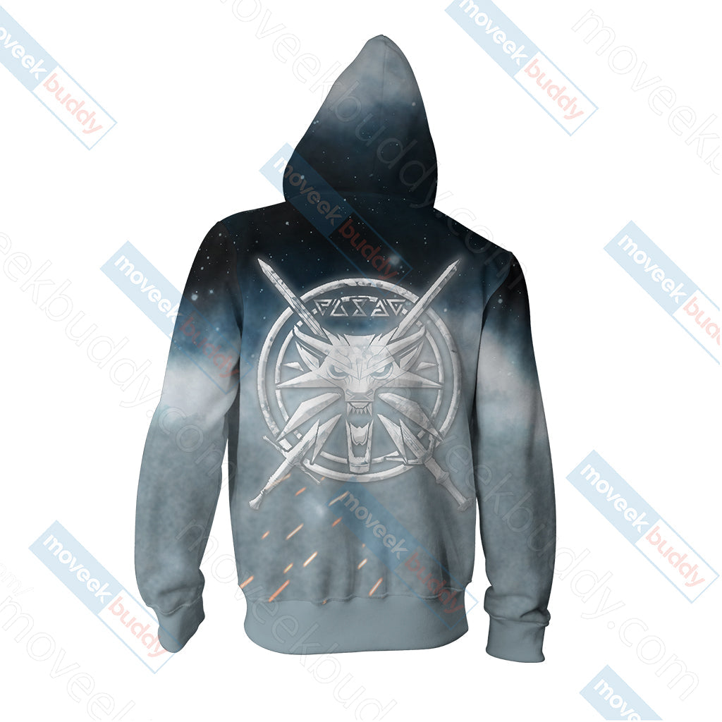 The Witcher 3 Wild Hunt Wild White Wolf Symbol Unisex 3D T-shirt