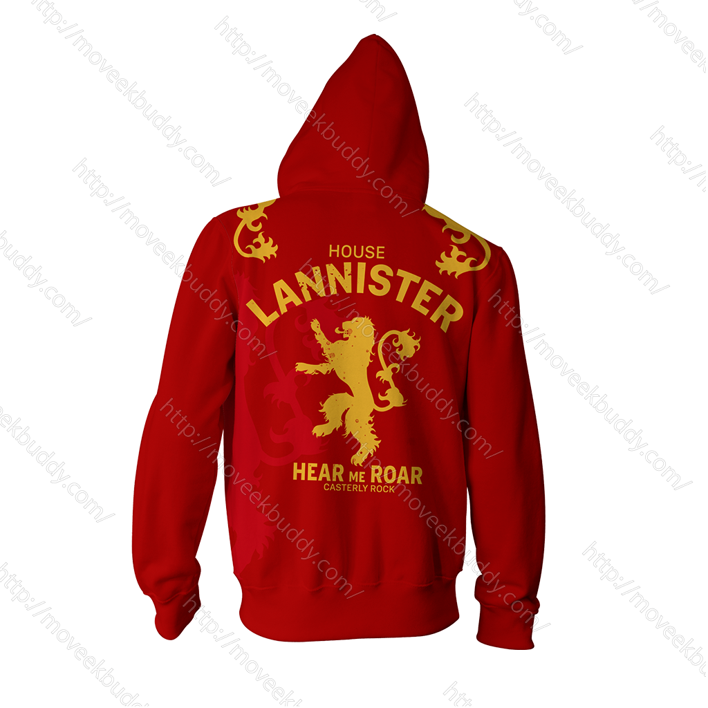 House Lannister Game Of Thrones Zip Up Hoodie