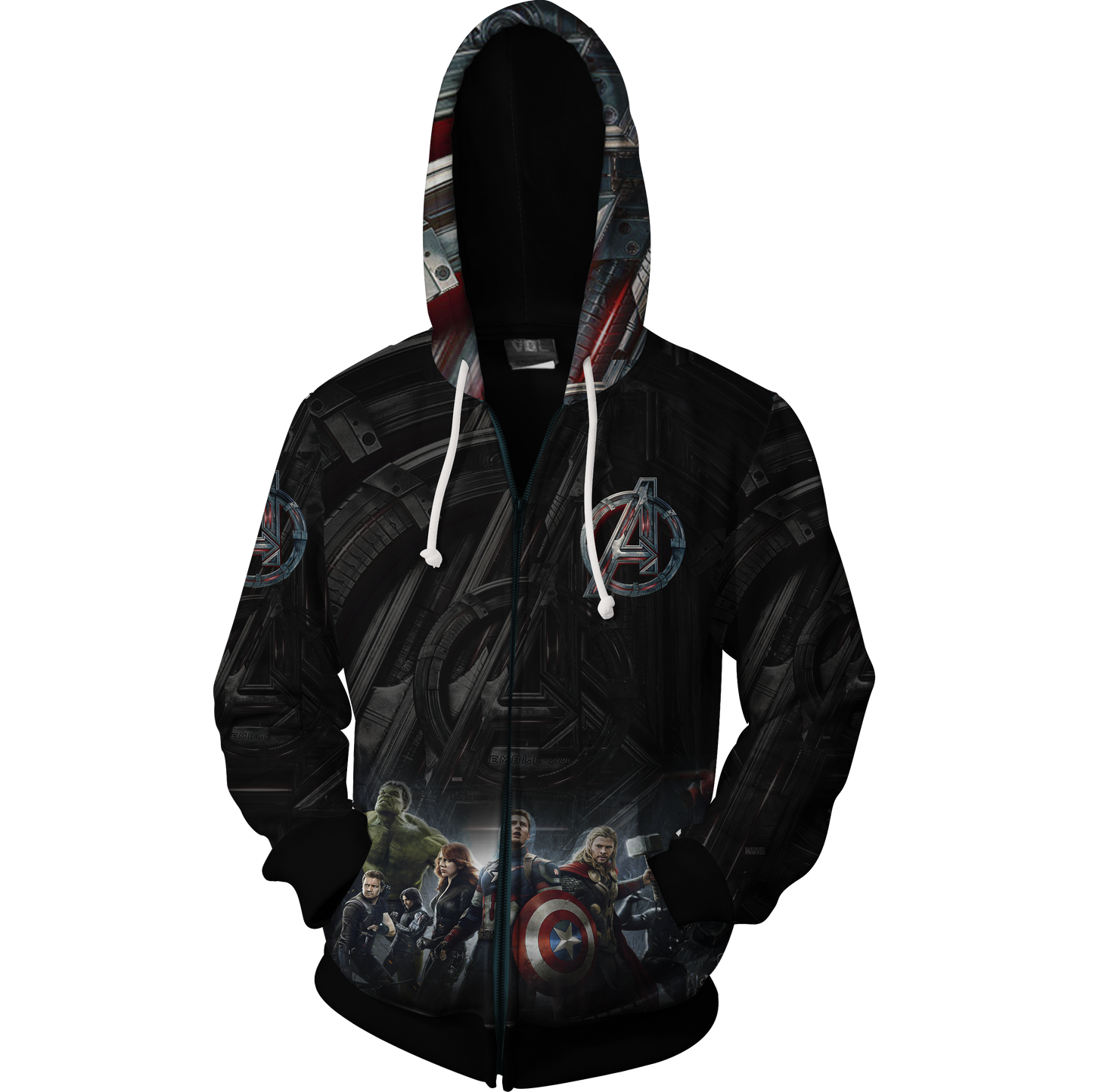 The Avengers Tattoo Zip Up Hoodie