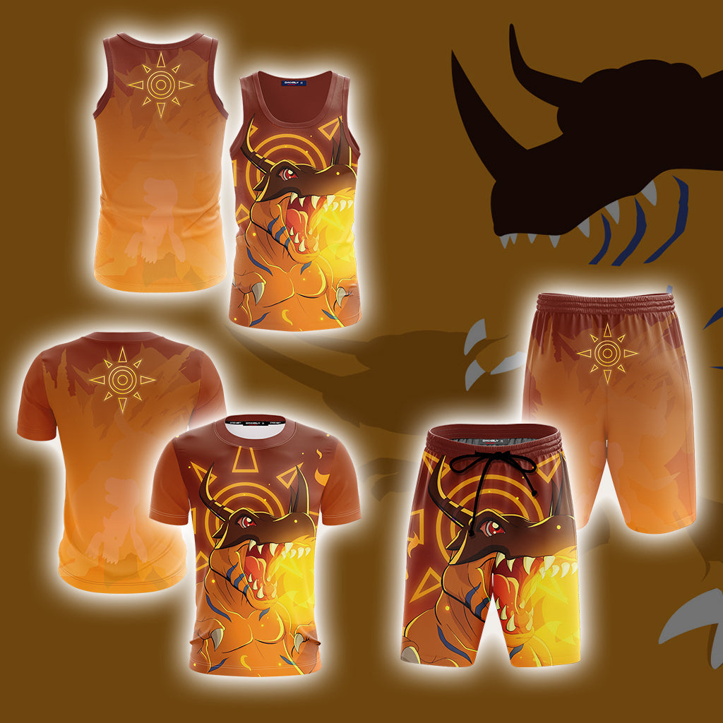 Digimon Greymon Unisex 3D T-shirt Tank Top Hoodie Beach Shorts Joggers