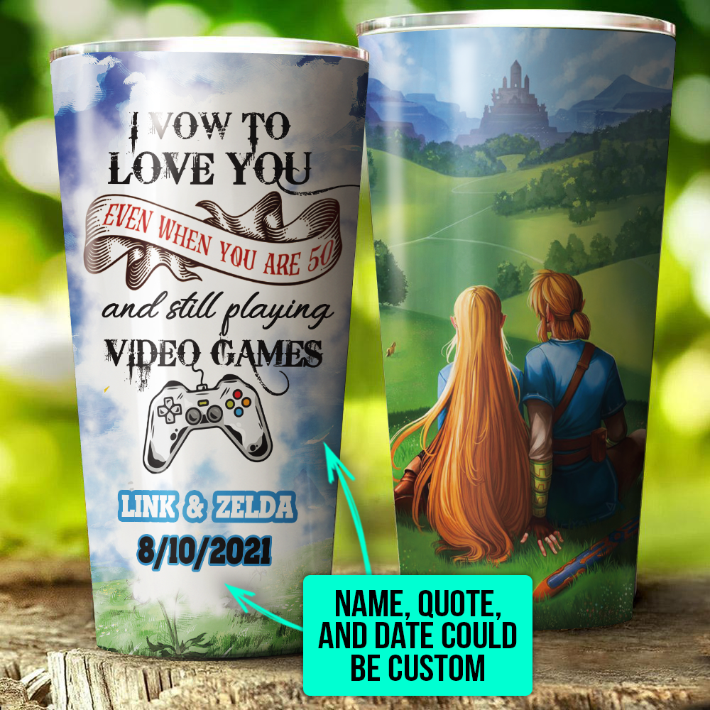 Personalized Couple The legend of Zelda Tumbler 30oz (Straight)