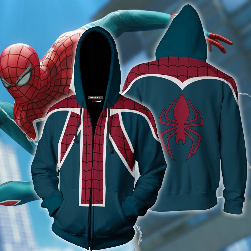 Spider-UK Cosplay PS4 New Look Zip Up Hoodie Jacket XS Version 1