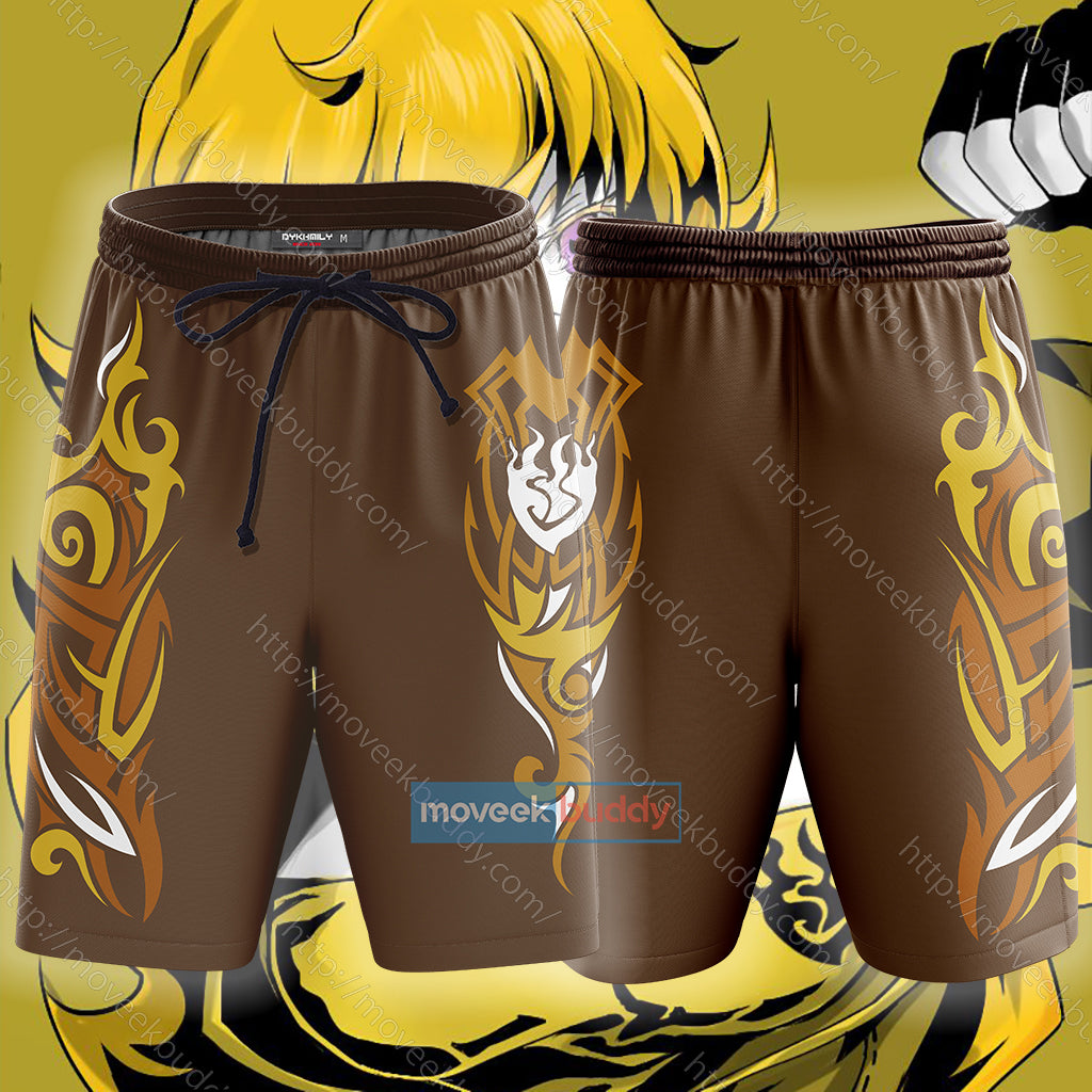 RWBY Yang Xiao Long Symbol Unisex 3D T-shirt Beach Shorts S