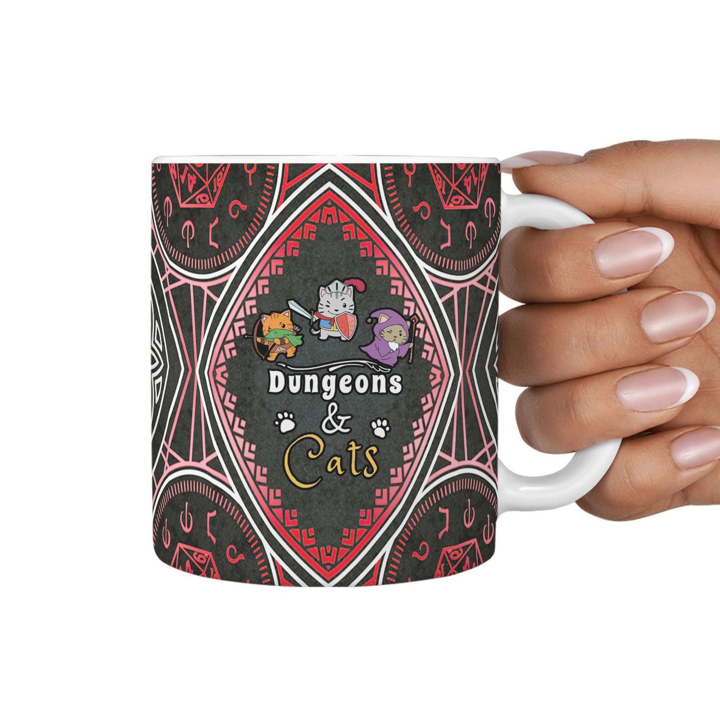 Dungeons And Cats 360 White Mug