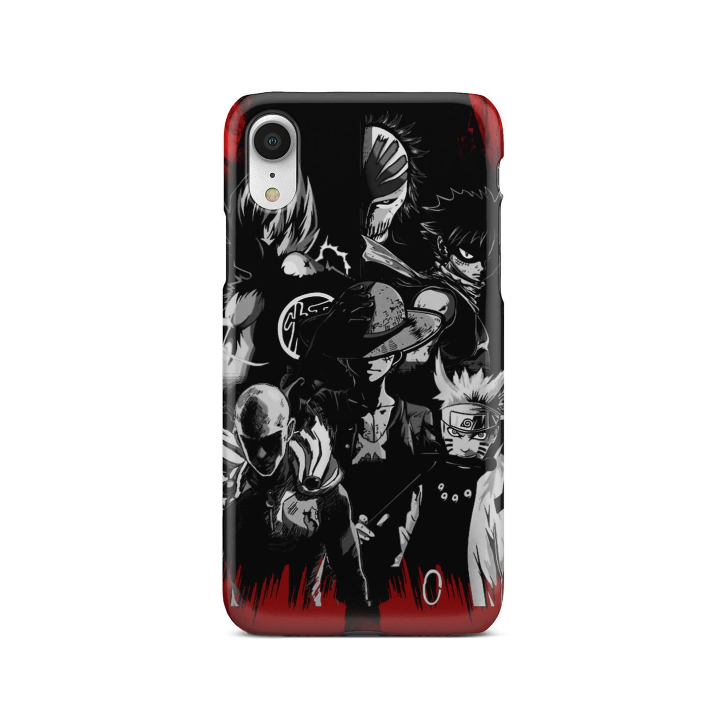 Naruto, Saitama, Luffy, Luffy,, Goku and Kurosaki Phone Case iPhone Xr