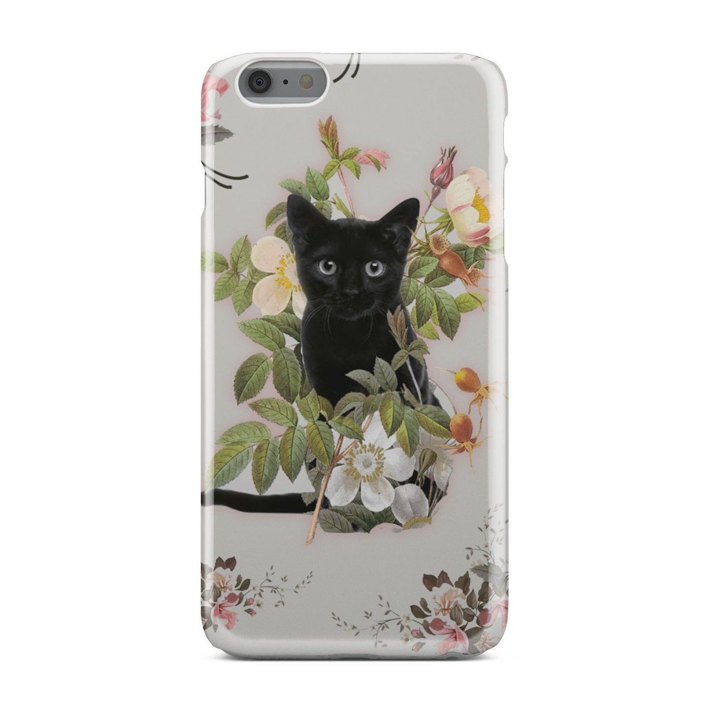 Black Cat And Flowers Phone Case iPhone 6s Plus