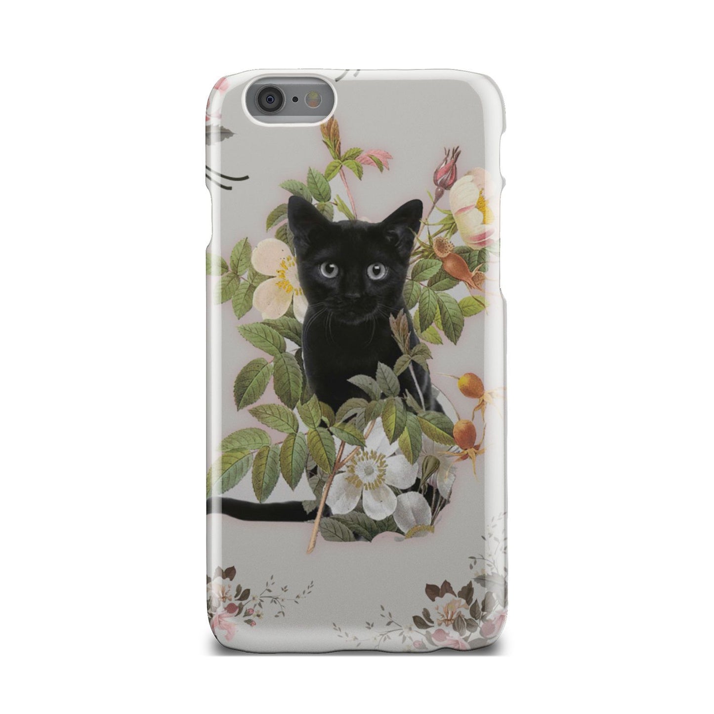 Black Cat And Flowers Phone Case iPhone 6