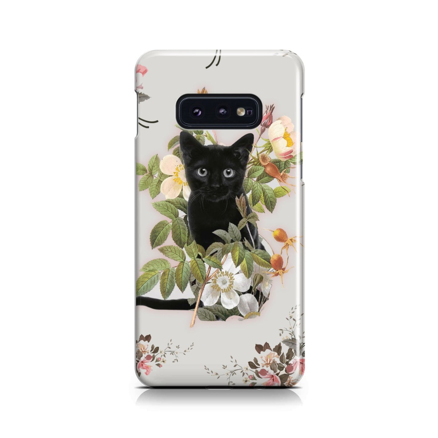 Black Cat And Flowers Phone Case Samsung Galaxy S10e