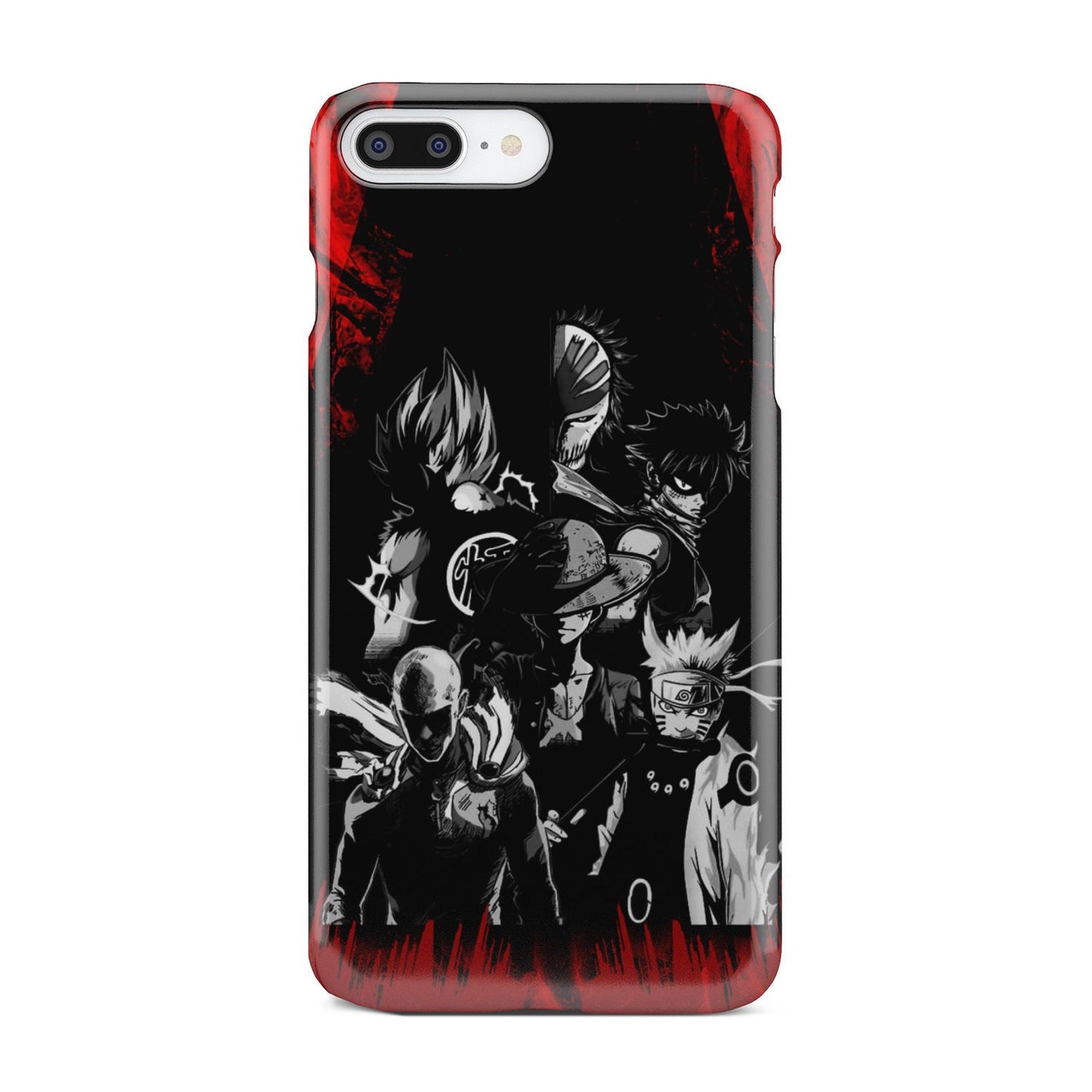 Naruto, Saitama, Luffy, Natsu, Goku and Kurosaki Phone Case iPhone 8 Plus