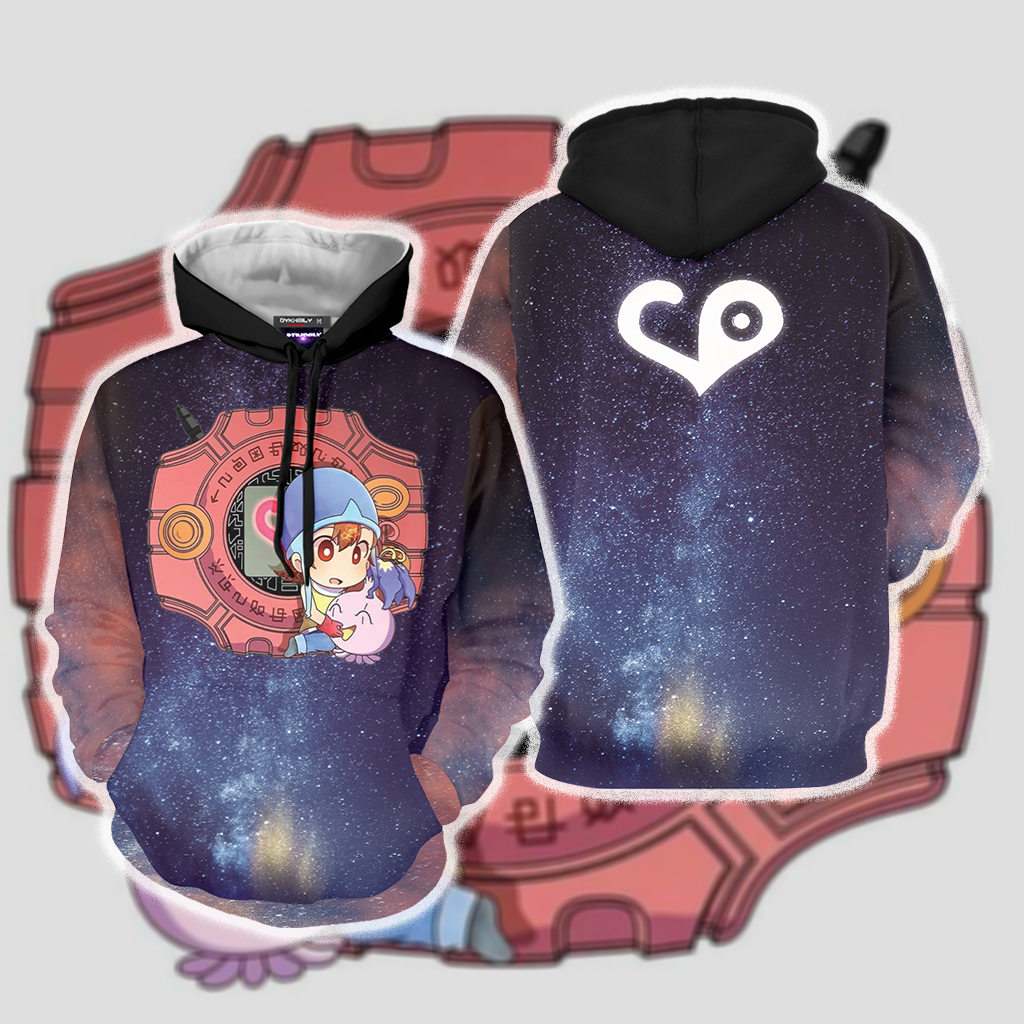 Digimon Hikari And Nyaromon Unisex 3D T-shirt Hoodie S