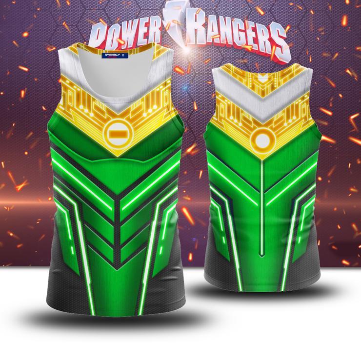 Power Ranger ZEO Cosplay 3D Tank Top S Green Ranger