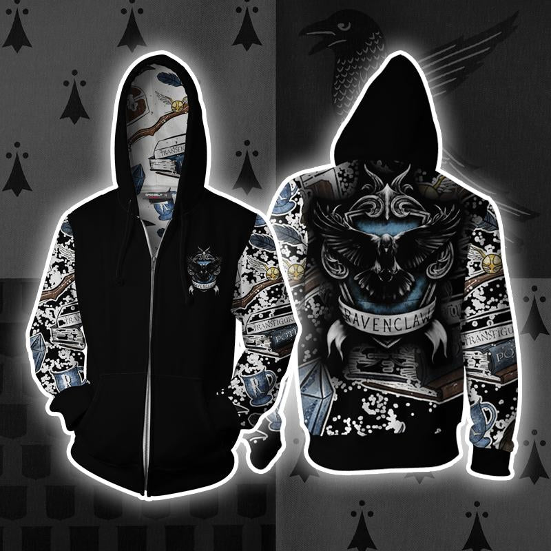 The Ravenclaw Eagle Harry Potter New Collection Unisex 3D T-shirt Zip Hoodie S