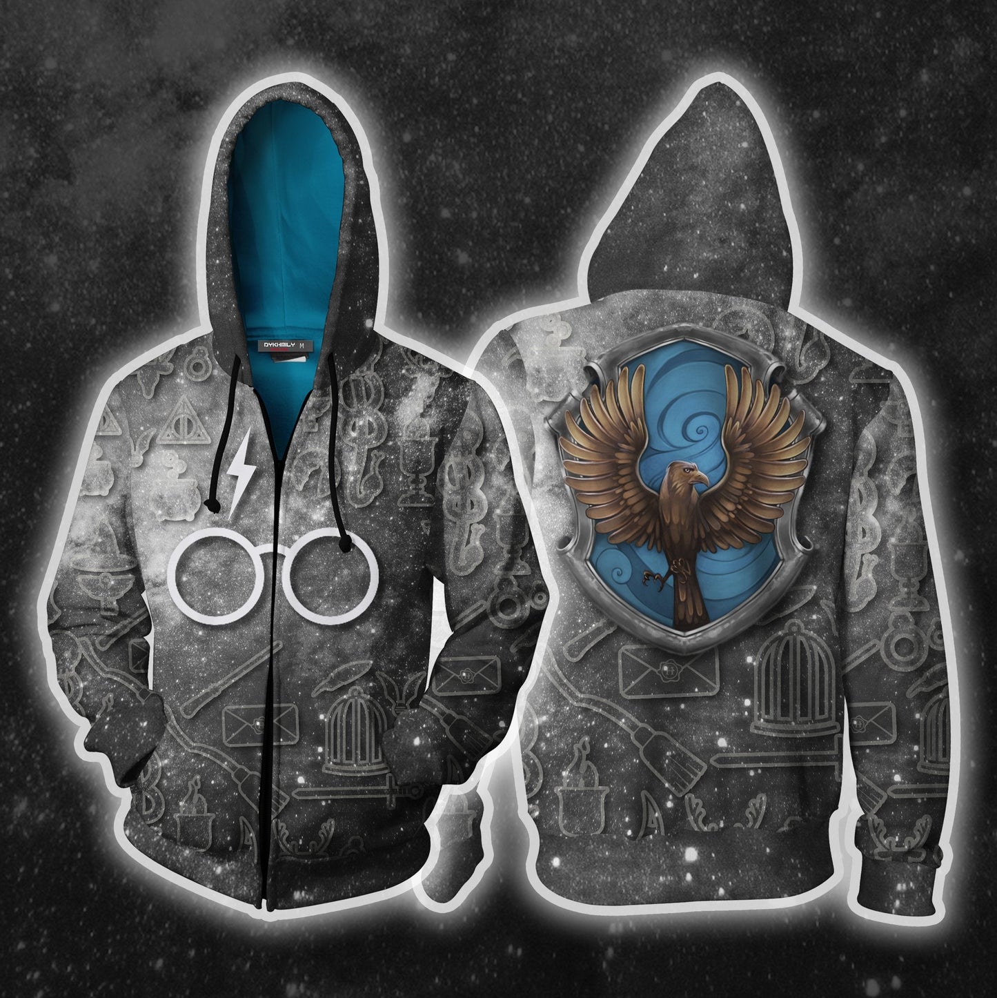 Ravenclaw Logo Harry Potter New Collection Unisex 3D T-shirt Zip Hoodie S