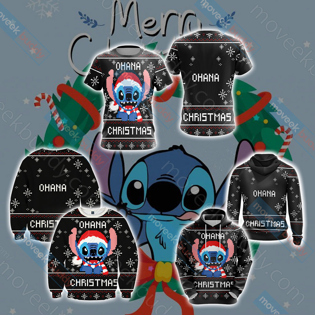 Stitch Ohana Christmas Unisex 3D Sweater