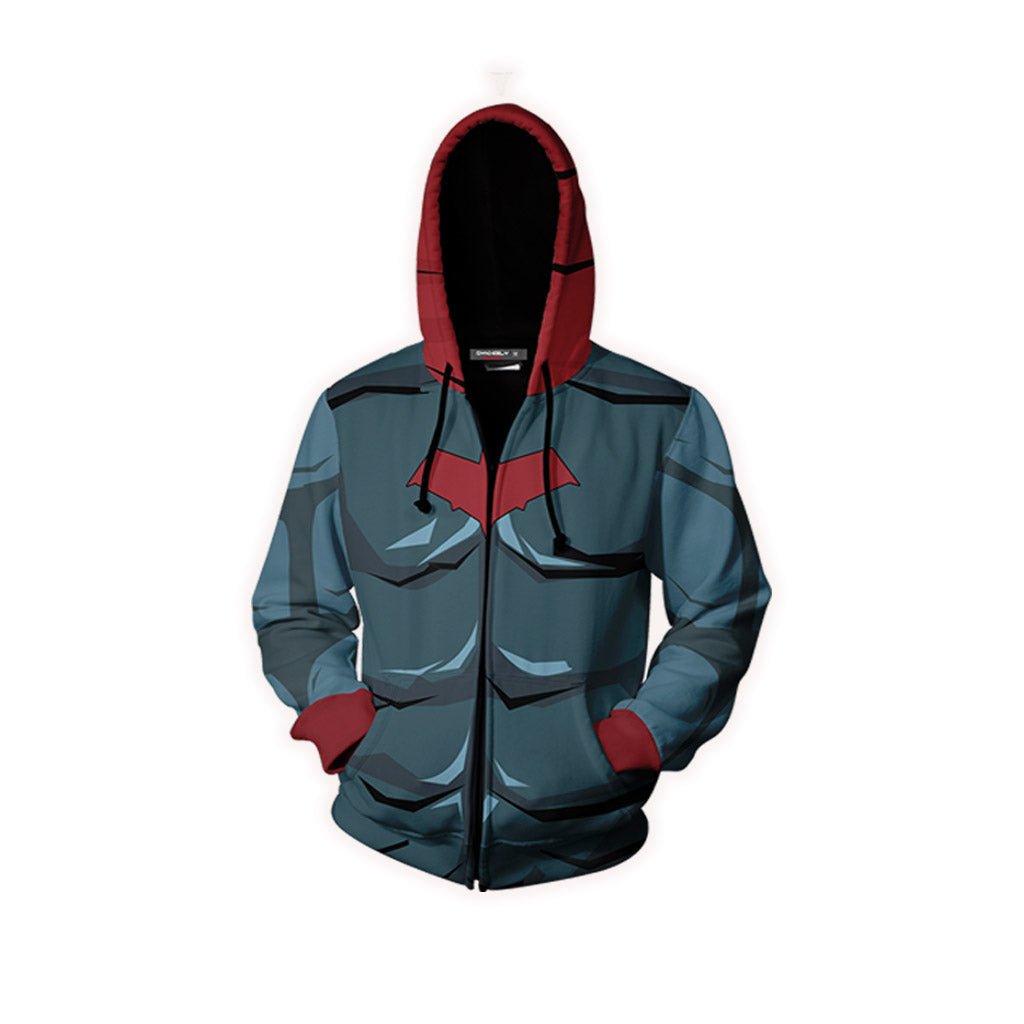 Red Hood Batman Cosplay Zip Up Hoodie Jacket