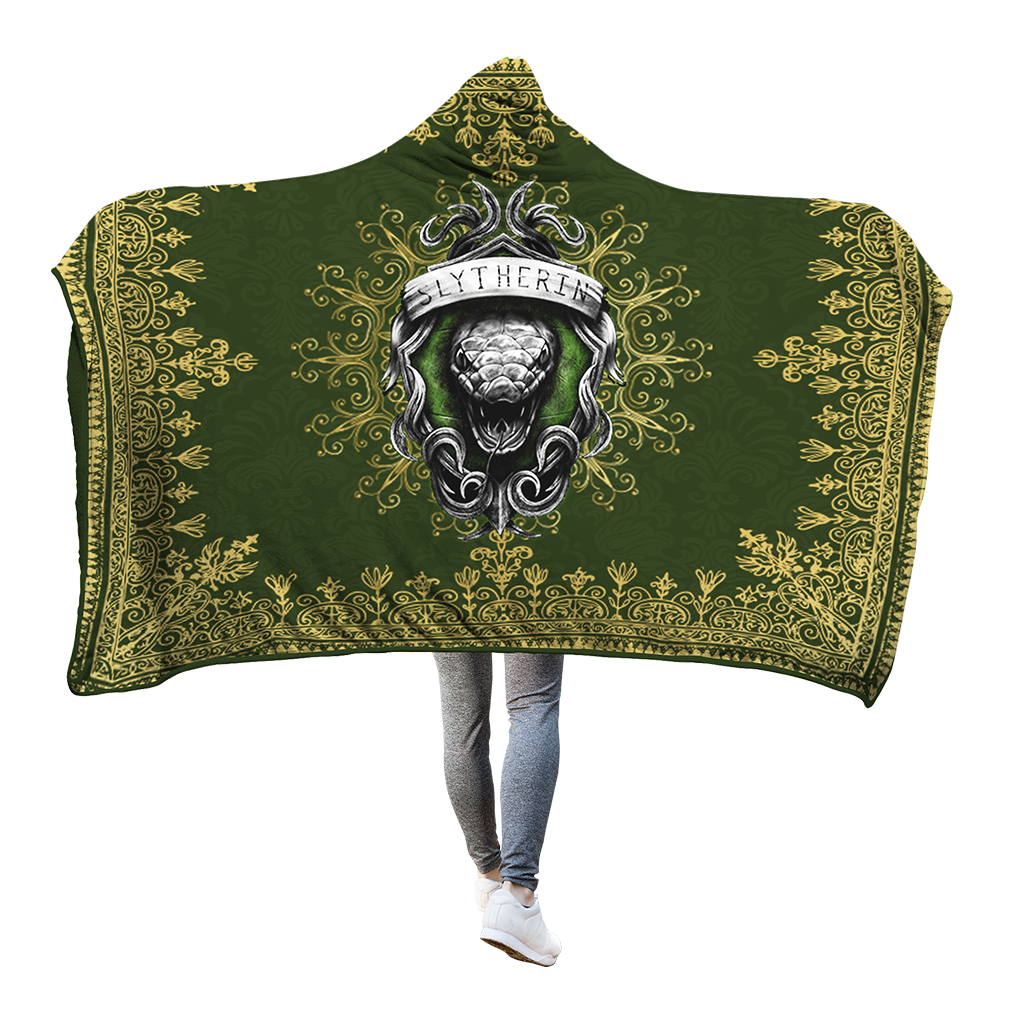 Mandala The Slytherin Snake Harry Potter 3D Hooded Blanket Adult 80"x60"