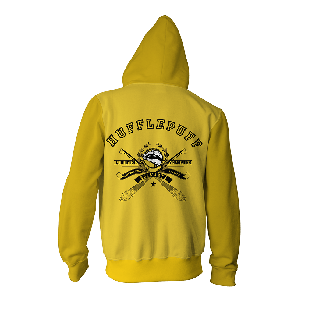 Quidditch Champion Hufflepuff Team Harry Potter Zip Up Hoodie