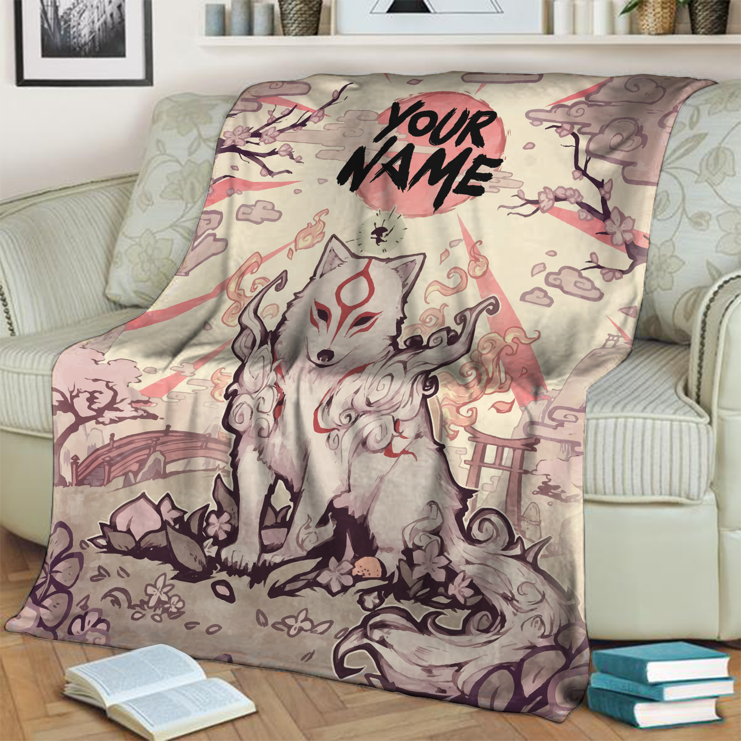 Okami-Customized 3D Throw Blanket 130cm x 150cm