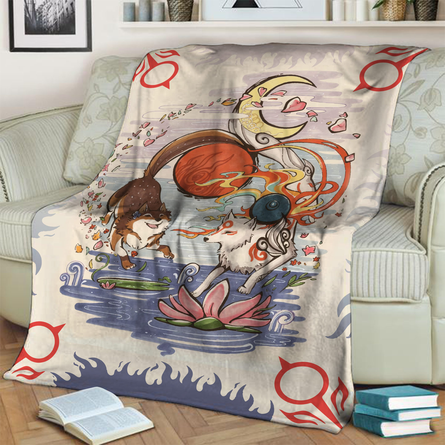 Okami And A Dog 3D Throw Blanket 130cm x 150cm