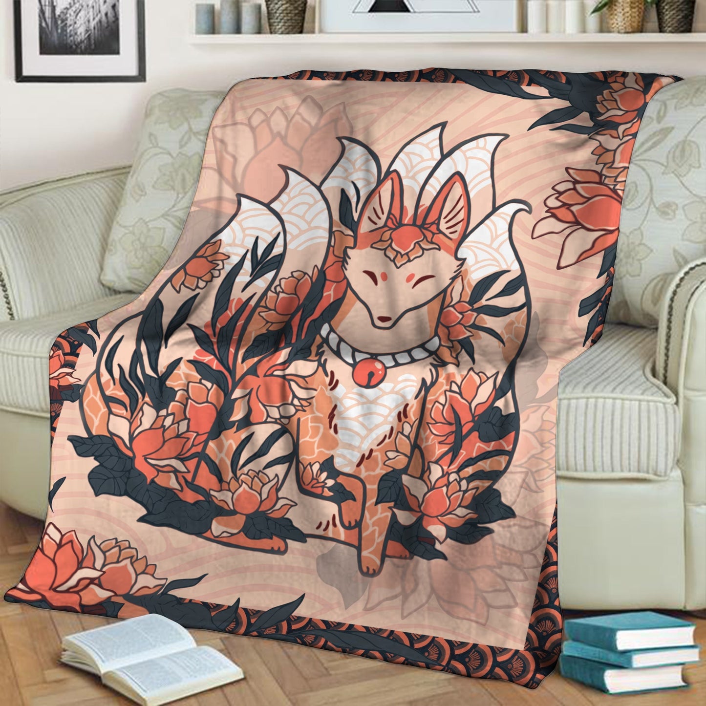 Nine Tail Fox 3D Throw Blanket 130cm x 150cm