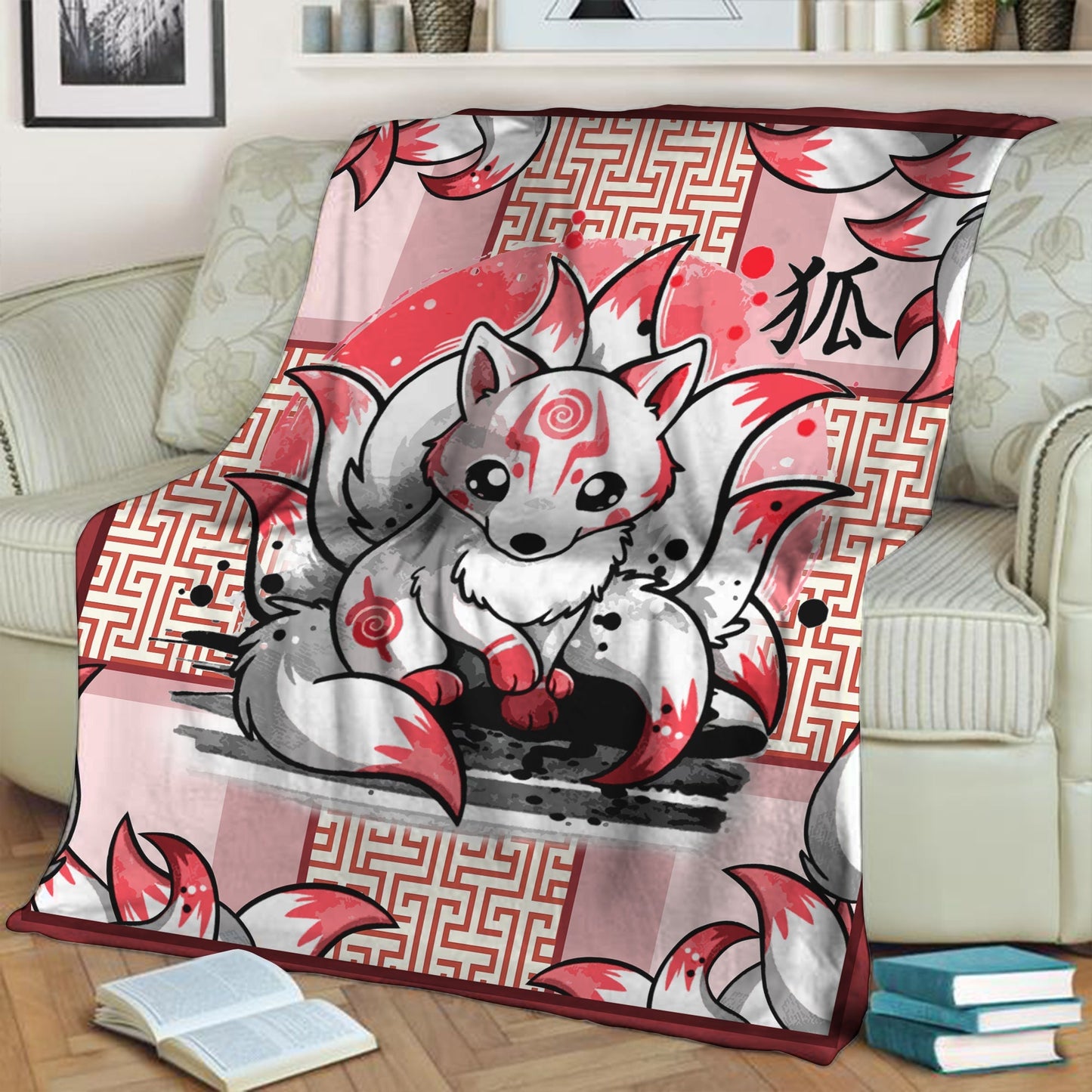 Ninetail Fox Spirit 3D Throw Blanket 130cm x 150cm