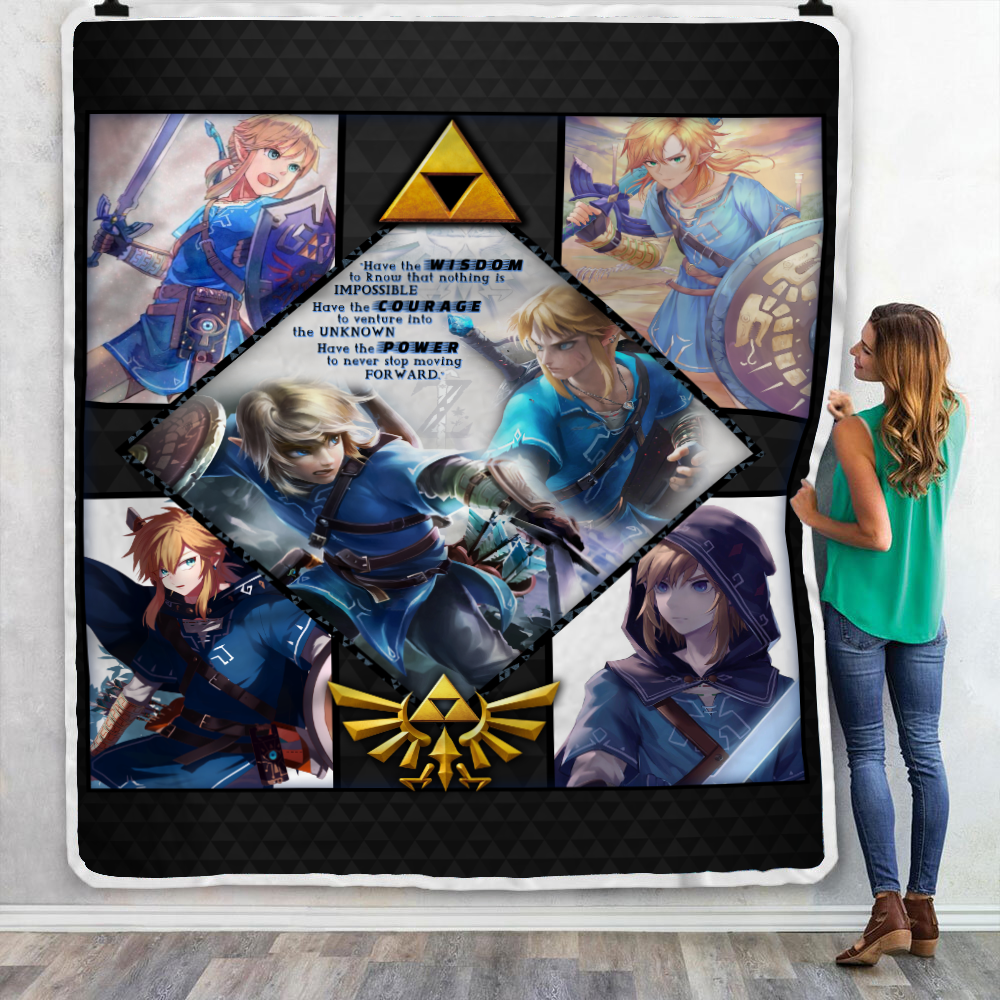 Wisdom Courage Power Link The Legend of Zelda Throw Blanket 130cm x 150cm
