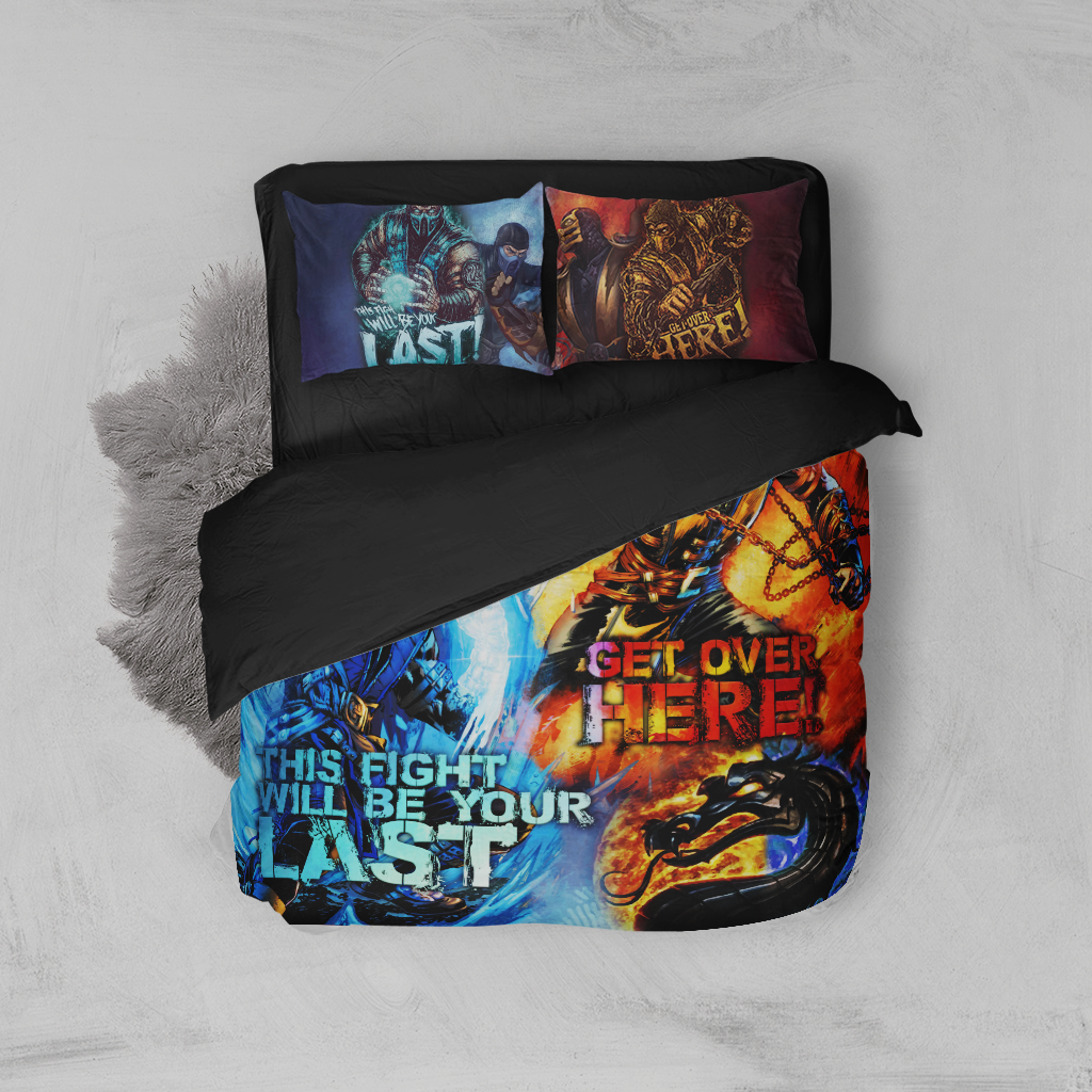Mortal Kombat Scorpion vs Sub Zero 3D Bed Set Twin (3PCS)