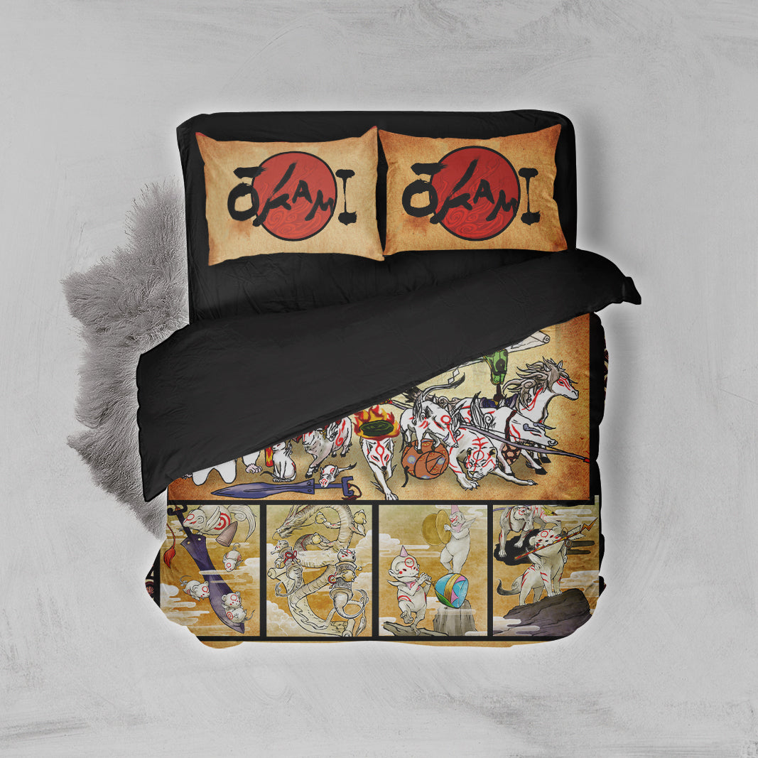 Okami Animals 3D Bed Set Twin (3PCS)