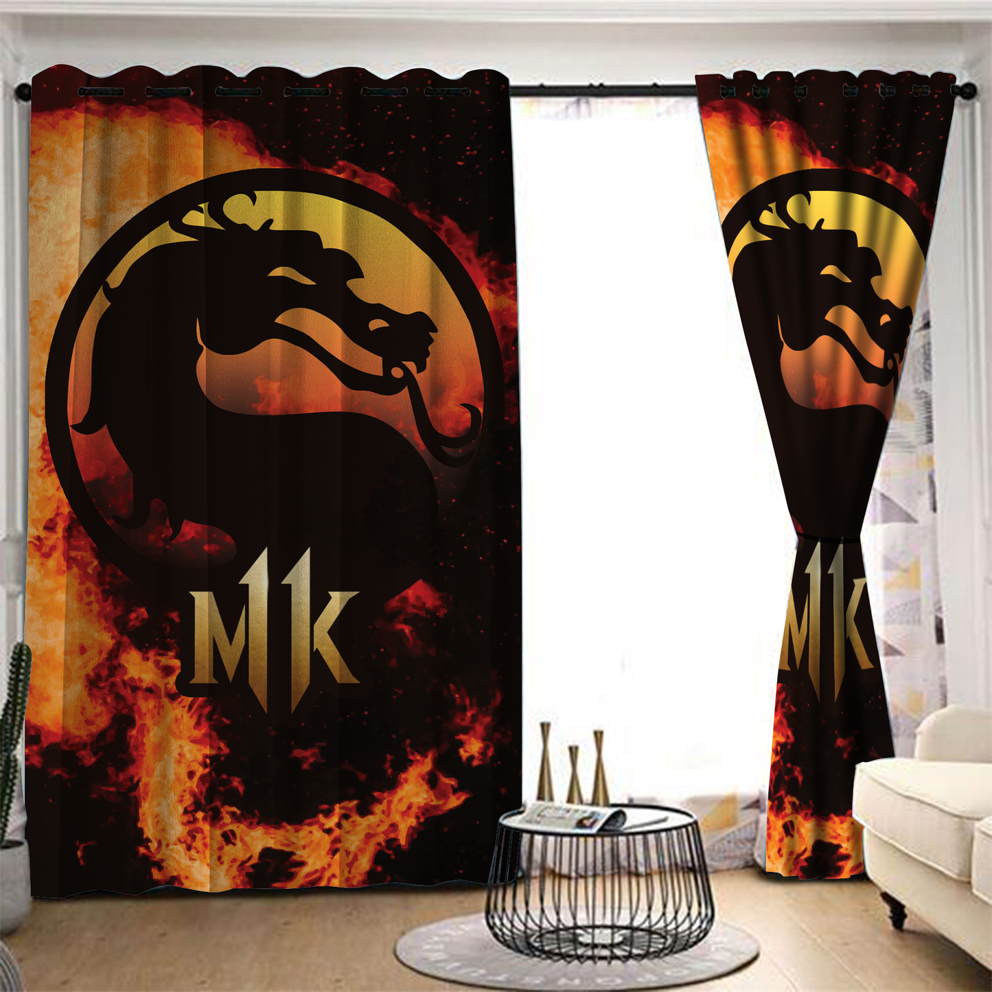 Mortal Kombat Dragon Logo Window Curtain 107x160cm