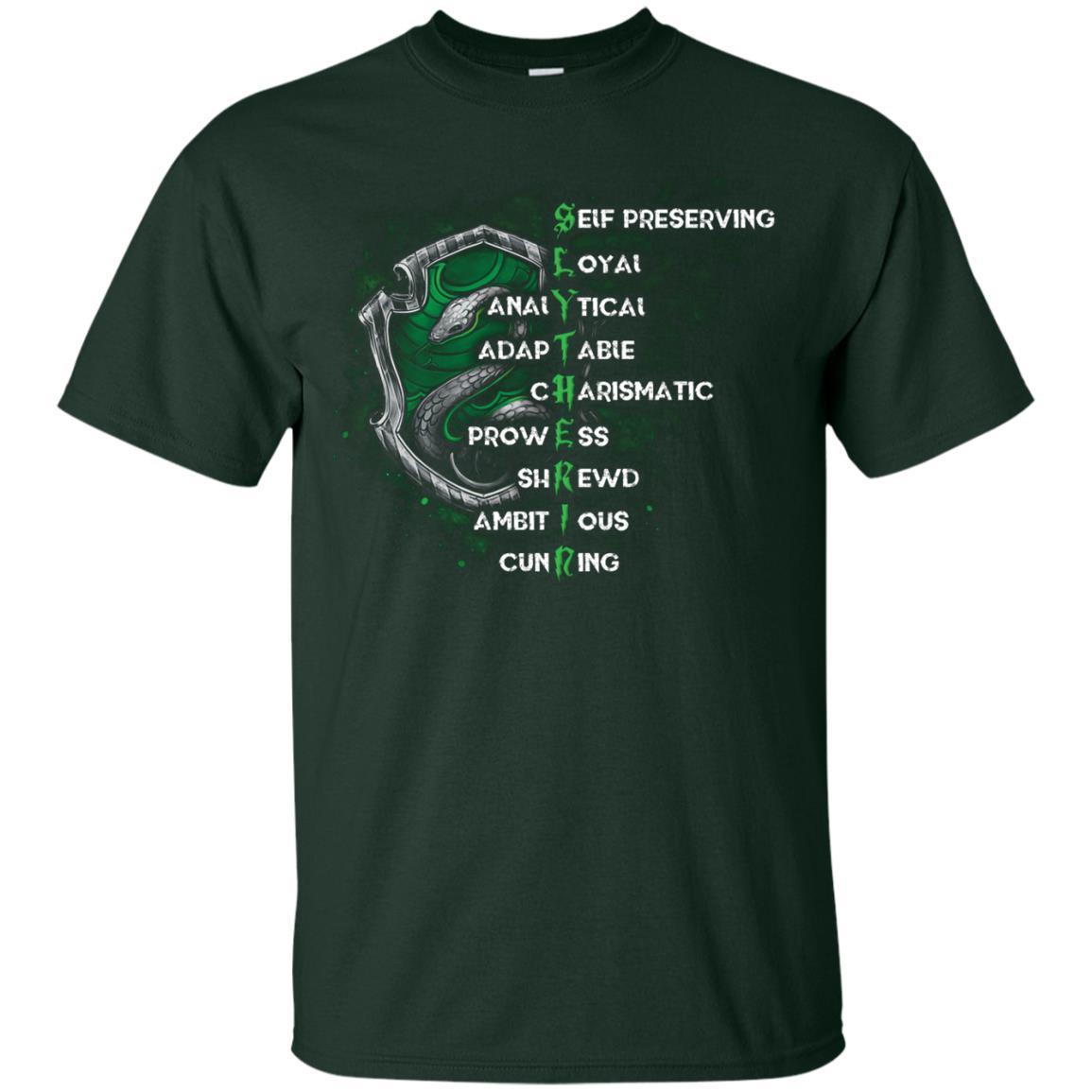 Slytherin House Harry Potter Fan Shirt Forest S