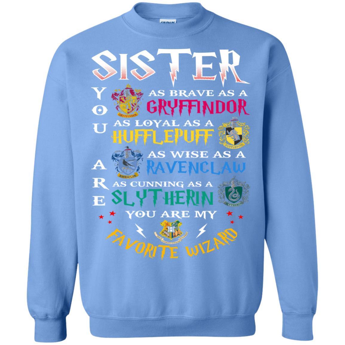 Sister My Favorite Wizard Harry Potter Fan T-shirt Carolina Blue S