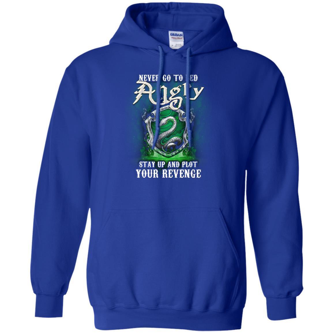 Never Go To Bed Angry Stay Up And Plot Your Revenge Slytherin House Harry Potter Fan Shirt