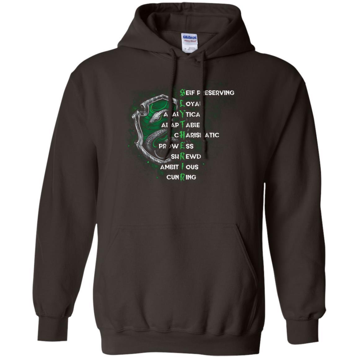 Slytherin House Harry Potter Fan Shirt Dark Chocolate S