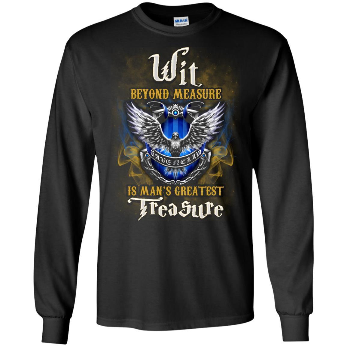 Wit Beyond Measure Is Man's Greatest Treasure Ravenclaw House Harry Potter Fan Shirt Black S
