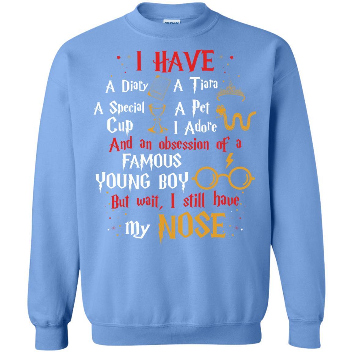I Have A Diary, A Tiara, A Special Cup, A Pet I Adore And An Obsession Of A Famous Young Boy Harry Potter Fan T-shirt Carolina Blue S