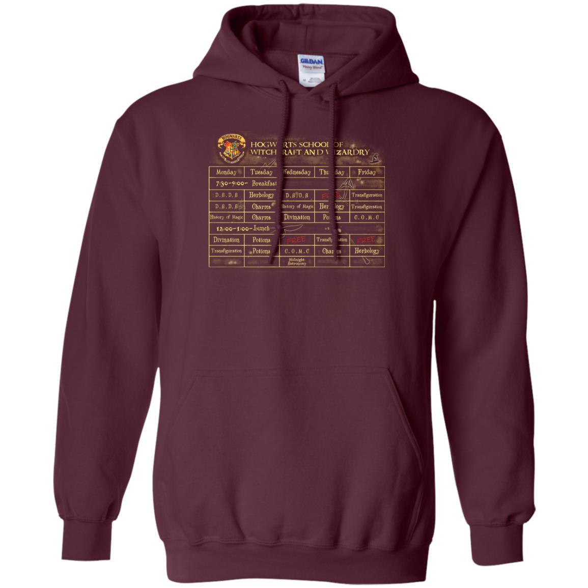 Harry's Schedule Harry Potter Shirt Maroon S