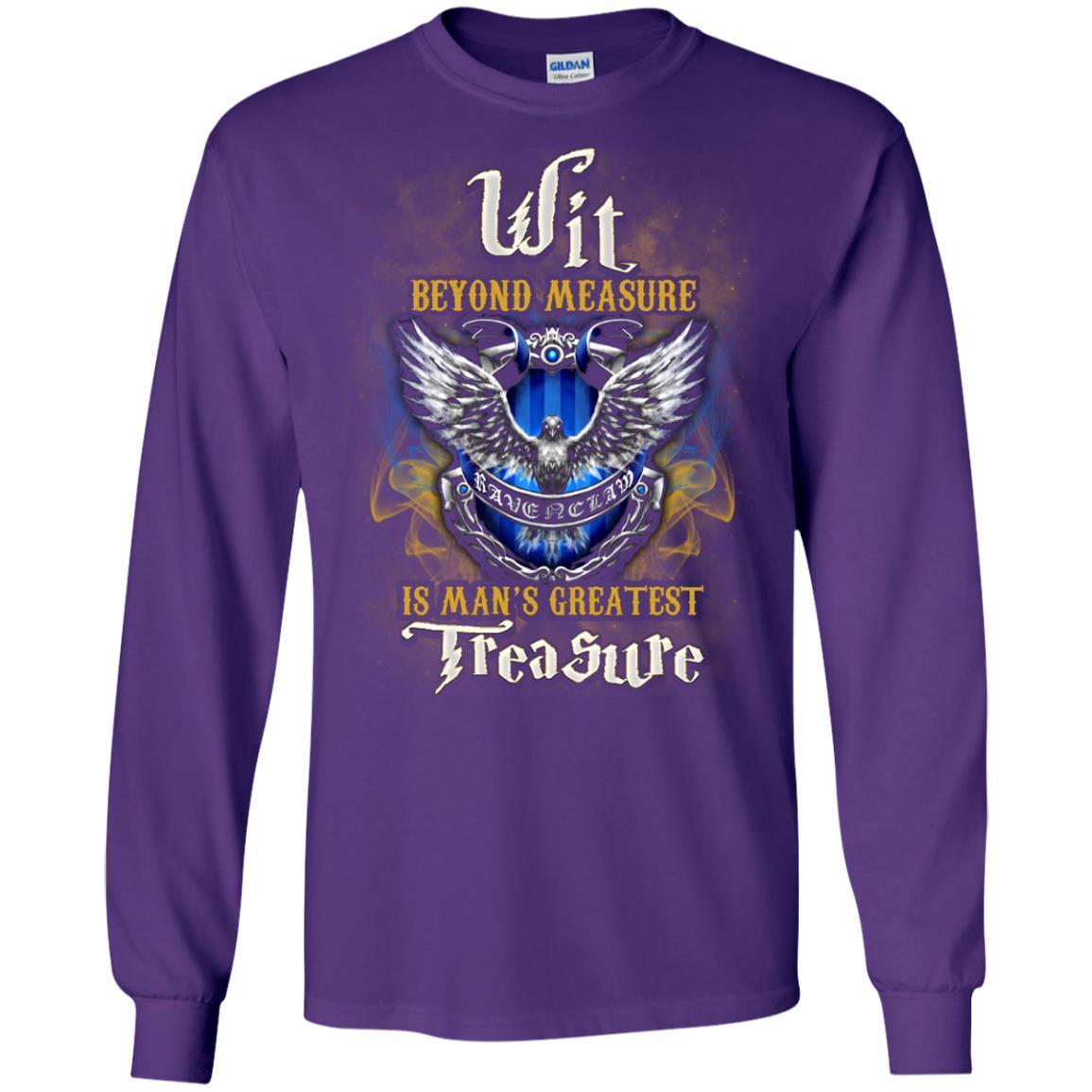 Wit Beyond Measure Is Man's Greatest Treasure Ravenclaw House Harry Potter Fan Shirt Purple S