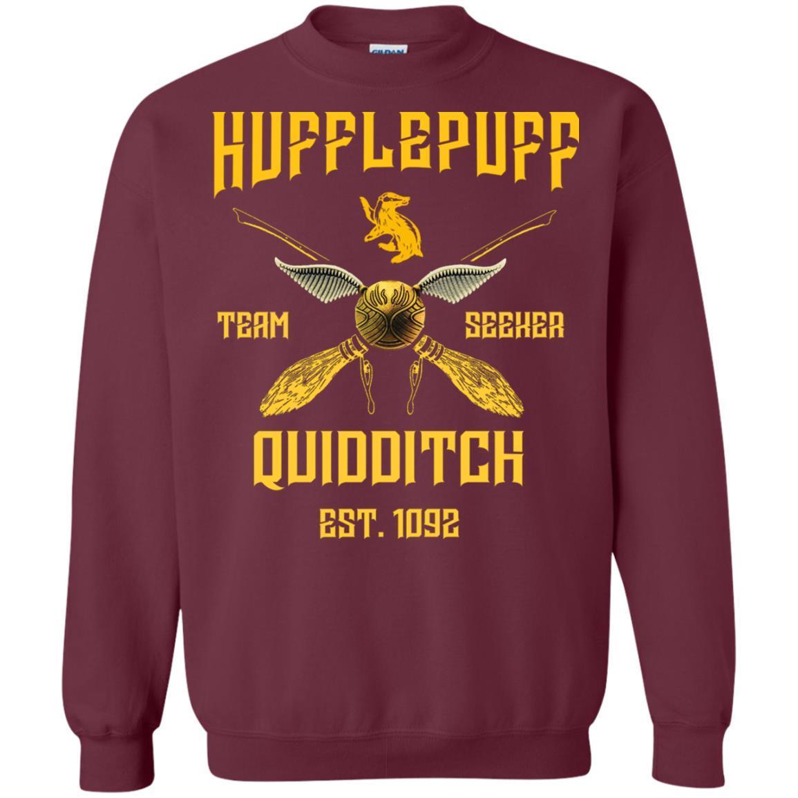 Hufflepuff Quidditch Team Seeker Est 1092 Harry Potter Shirt Maroon S