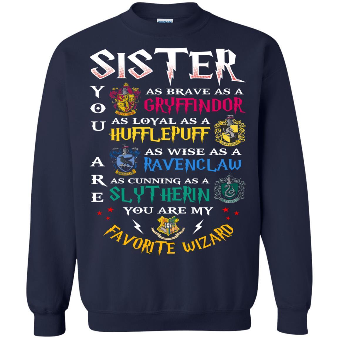 Sister My Favorite Wizard Harry Potter Fan T-shirt Navy S