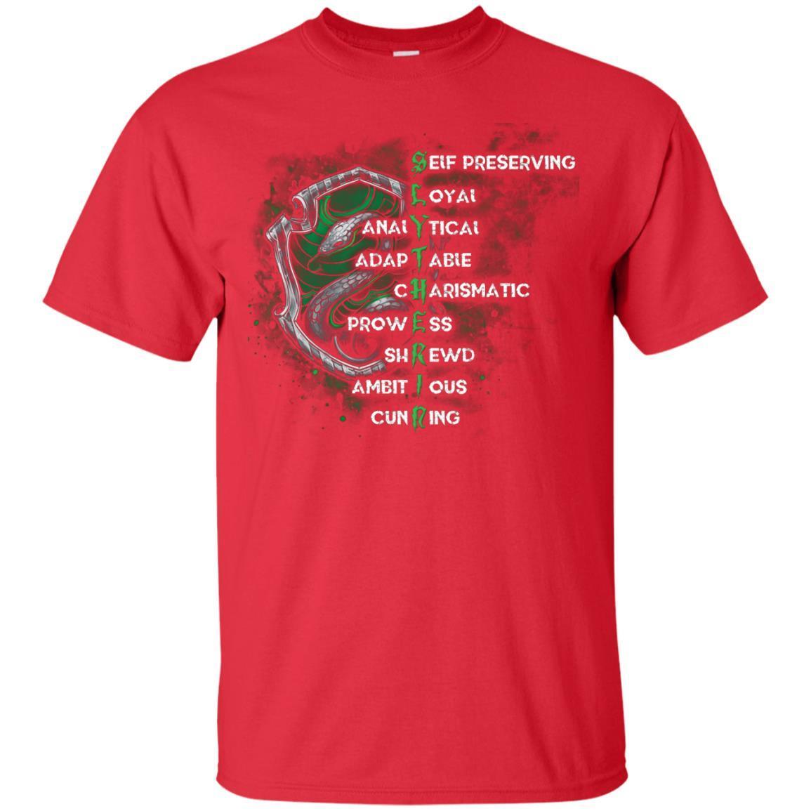 Slytherin House Harry Potter Fan Shirt Red S