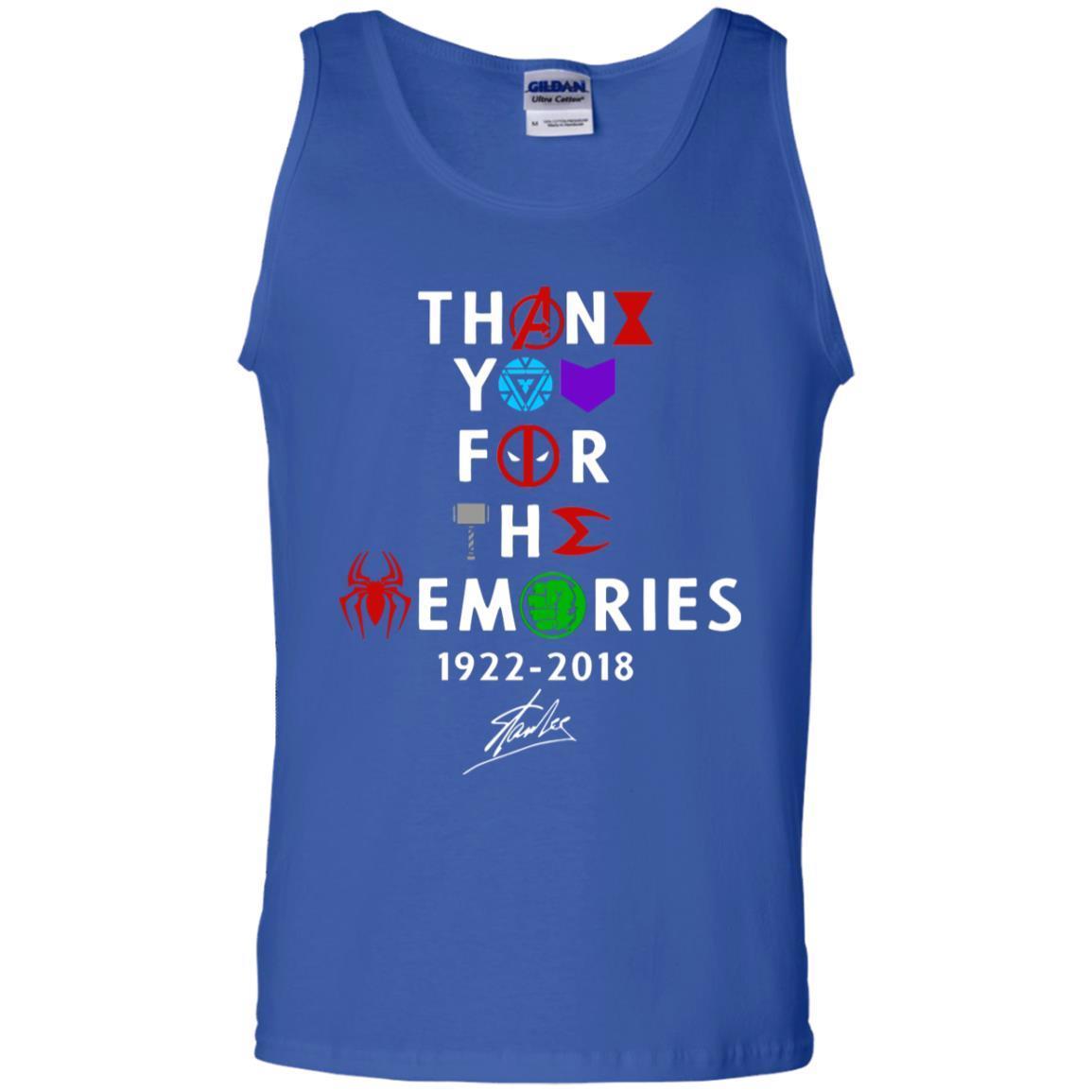 Thank You For The Memories Stan Lee Movie Hero Fan Shirt Royal S