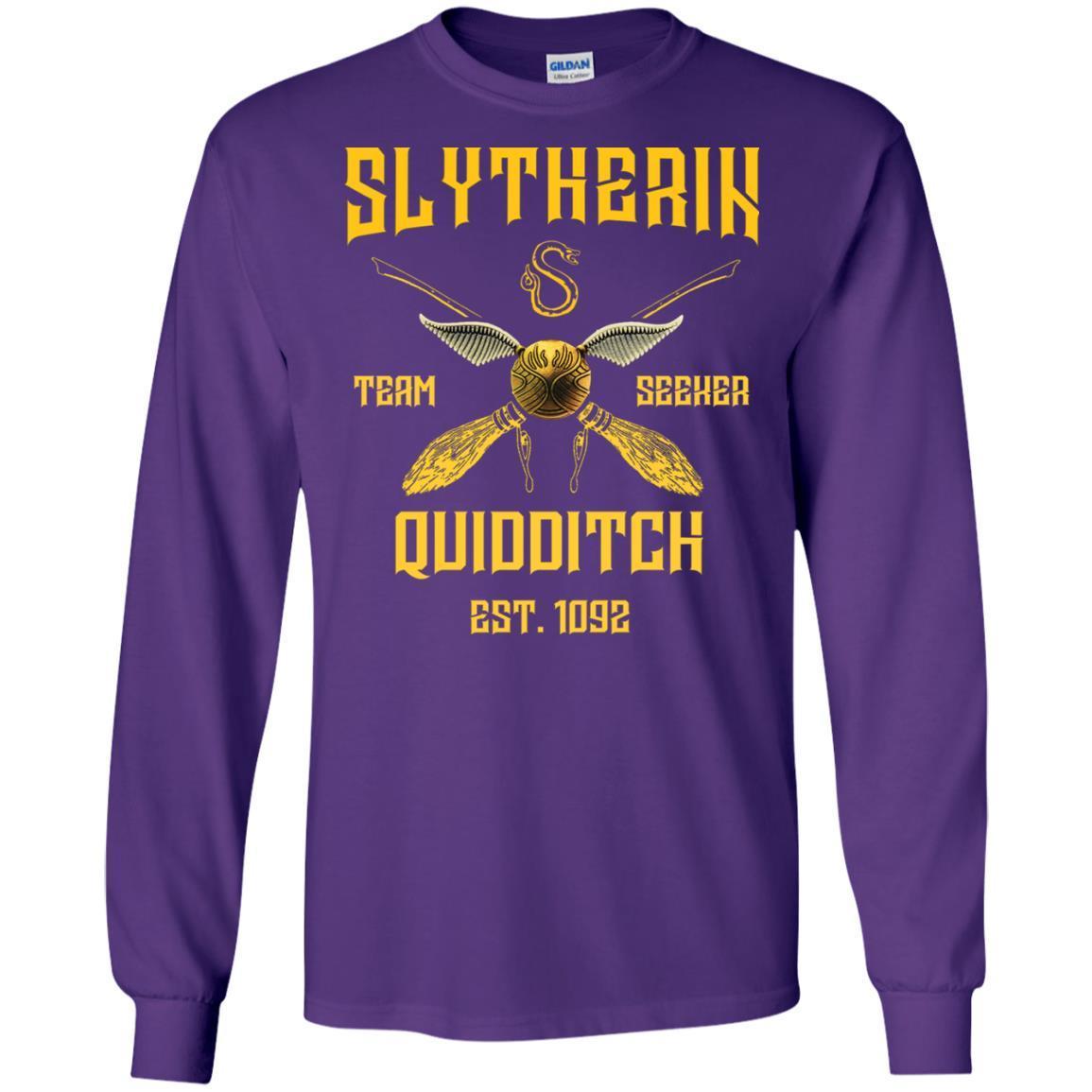 Slytherin Quiddith Team Seeker Est 1092 Harry Potter Shirt Purple S