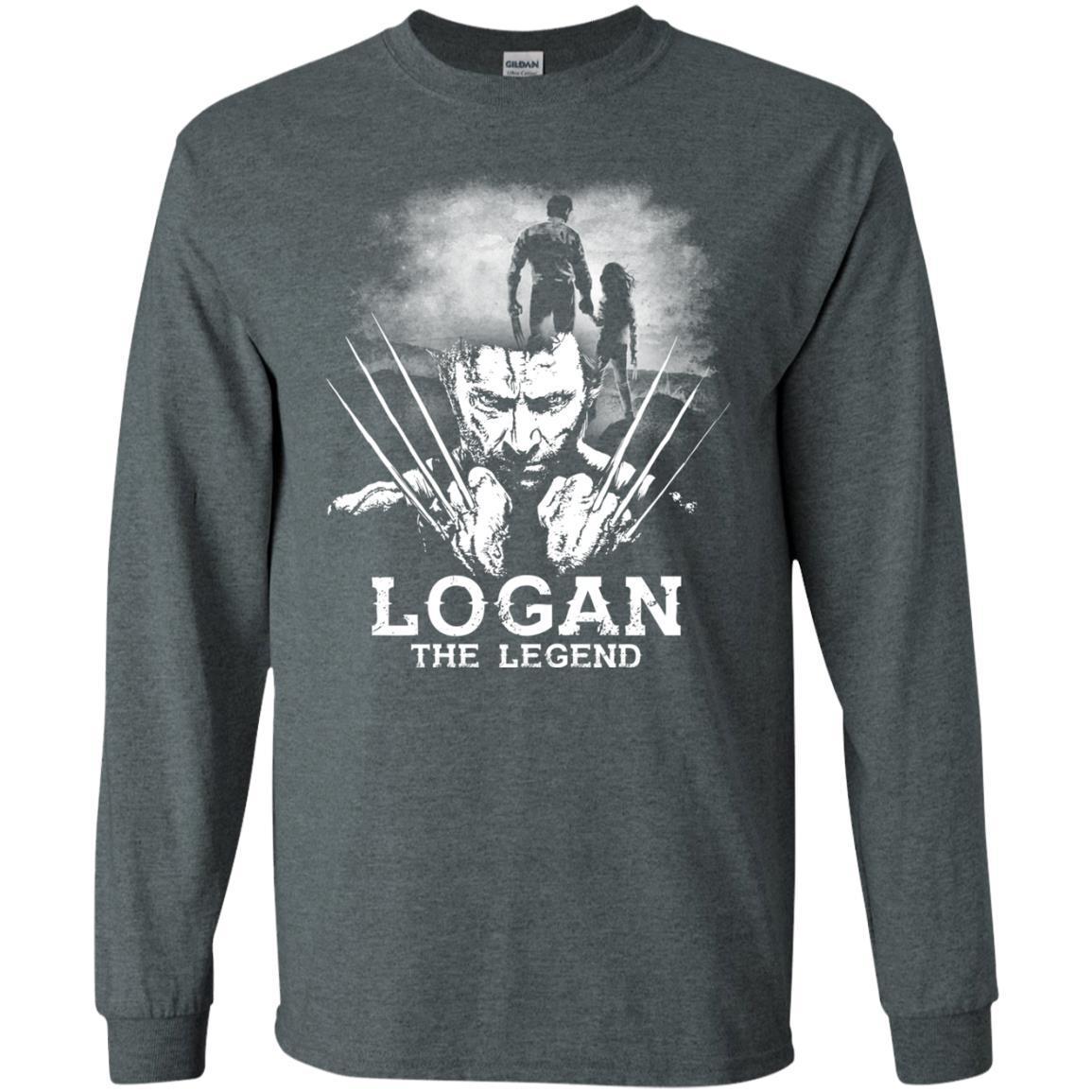 Logan The Legend Wolverine Fan T-shirt Dark Heather S