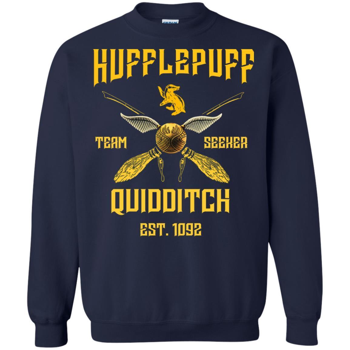 Hufflepuff Quidditch Team Seeker Est 1092 Harry Potter Shirt Navy S