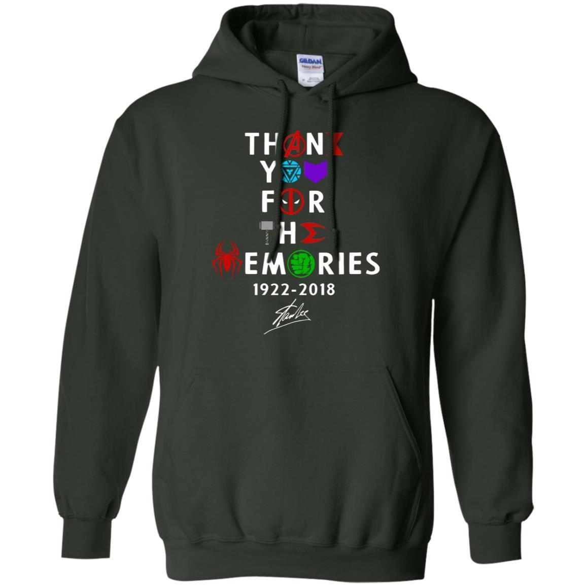Thank You For The Memories Stan Lee Movie Hero Fan Shirt Forest Green S