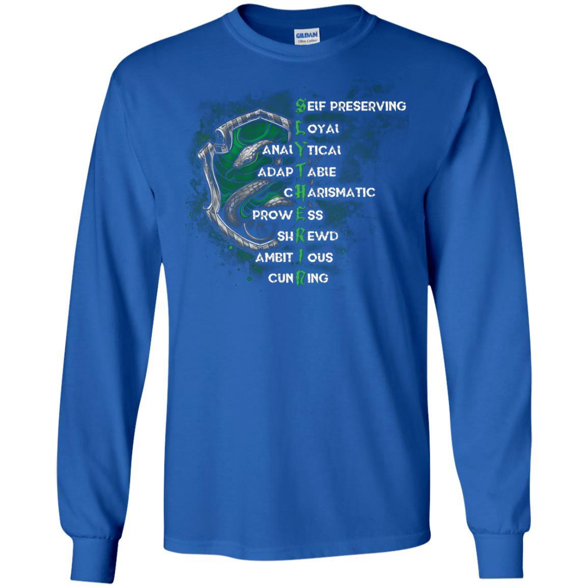 Slytherin House Harry Potter Fan Shirt Royal S