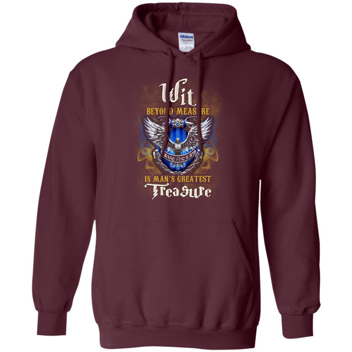 Wit Beyond Measure Is Man's Greatest Treasure Ravenclaw House Harry Potter Fan Shirt Maroon S
