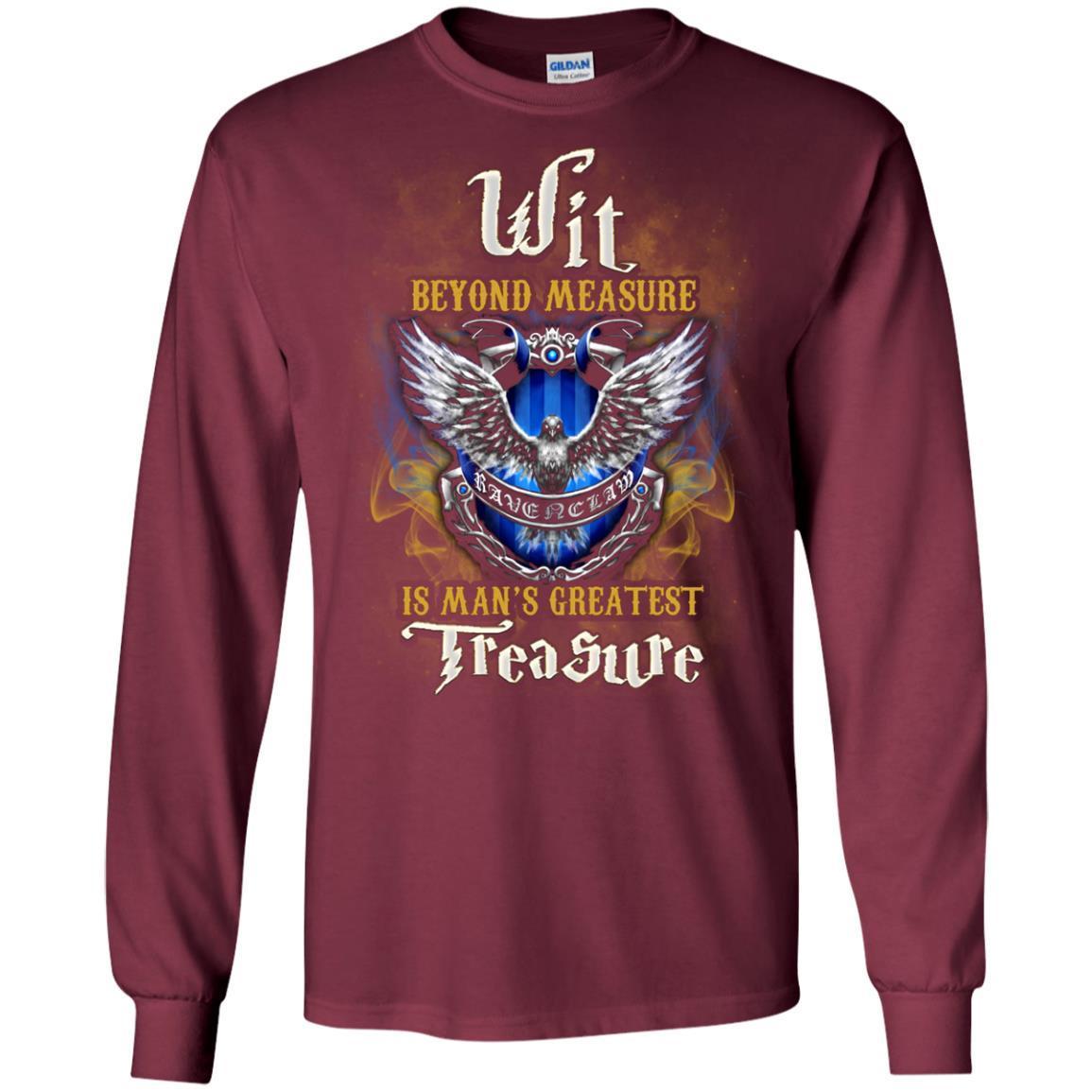 Wit Beyond Measure Is Man's Greatest Treasure Ravenclaw House Harry Potter Fan Shirt Maroon S