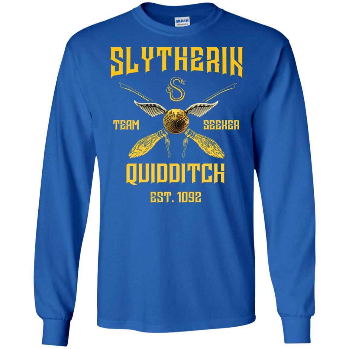 Slytherin Quiddith Team Seeker Est 1092 Harry Potter Shirt Royal S