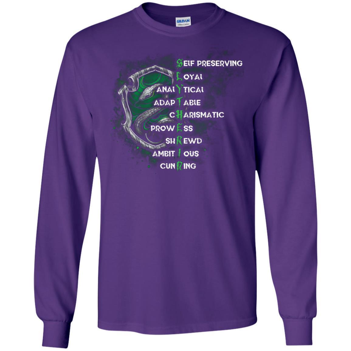 Slytherin House Harry Potter Fan Shirt Purple S
